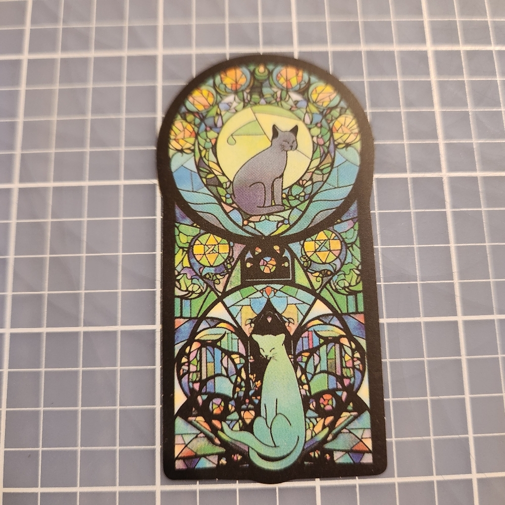 10/$10 Sticker Stained Glass Black Cat Theme